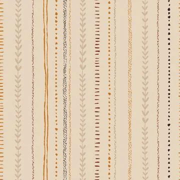 Seamless Hand Drawn Pattern With Stripes And Textured Lines In Warm Autumn .. Stock-Illustration
