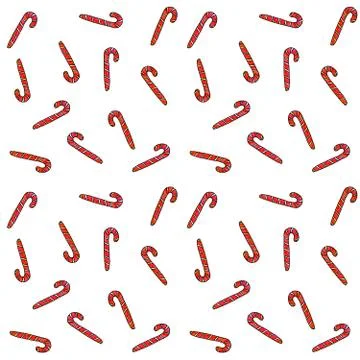 Seamless hand drawn pattern with watercolor candy cane, sweets, lollipop. New 库存插图