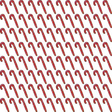 Seamless hand drawn pattern with watercolor candy cane, sweets, lollipop. New Stock Illustration