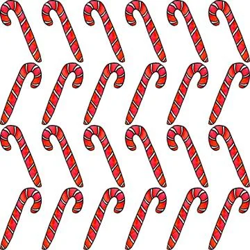 Seamless hand drawn pattern with watercolor candy cane, sweets, lollipop. New Stock Illustration