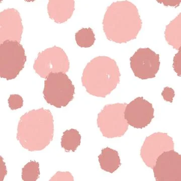 Seamless hand drawn pink dots abstract geometric pastel pattern. Mid century 스톡 일러스트