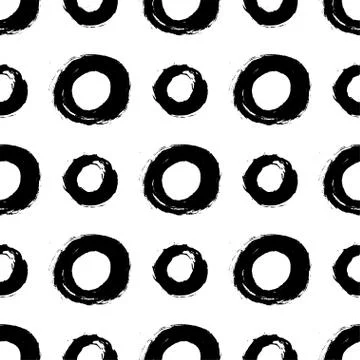 Seamless hand drawn polka dot pattern. Stock Illustration