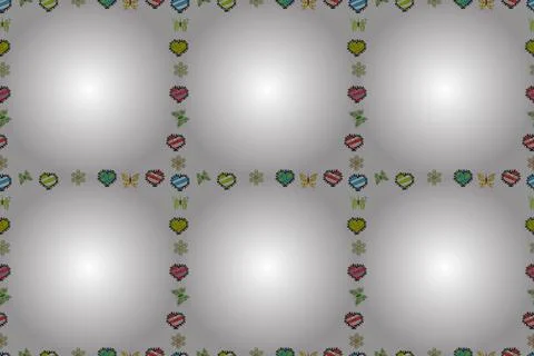 Seamless. Hand drawn raster border frame doodles. Raster illustration. Stock Illustration