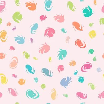 Seamless hand-drawn terrazzo pattern with natural tones and skin tones. cosme Stock Illustration