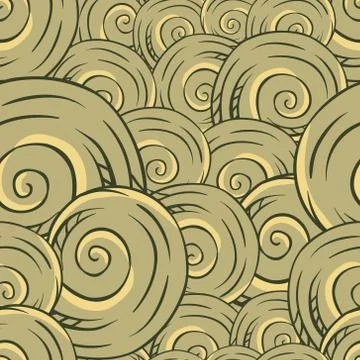 Seamless hand drawn texture of shells. Vector Illustration イラスト素材