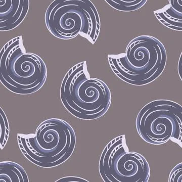 Seamless hand drawn texture of shells. Vector Illustration Stock Illustration