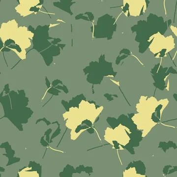 Seamless hand drawn two tone backyard flower pattern background イラスト素材
