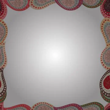 Seamless. Hand drawn vector border frame doodles. Vector illustration. Stock Illustration