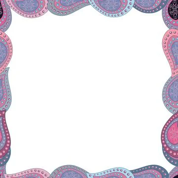 Seamless. Hand drawn vector border frame doodles. Vector illustration. Stockillustratie