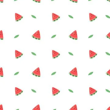 Seamless Hand Drawn Watermelon Pattern for Summer Textile and Wrapping Design Stock Illustration