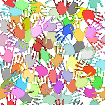 Seamless handprints Stock Illustration