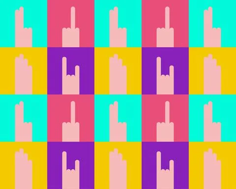 Seamless Hands gestures pattern Stock Illustration