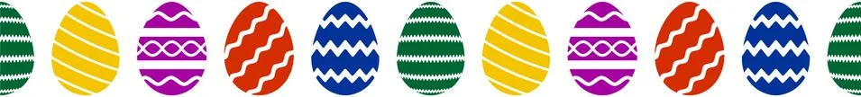 Seamless Happy Easter Egg set on white isolated background. Also Single useable. Stock Illustration