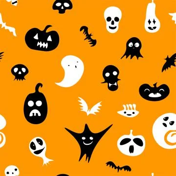 Seamless Happy Halloween pattern イラスト素材