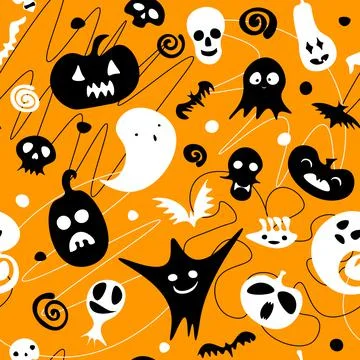Seamless Happy Halloween pattern イラスト素材