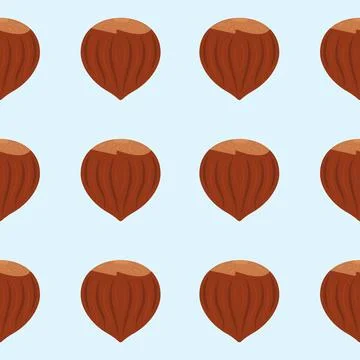 Seamless Hazelnut Pattern Trendy Flat Style Suitable for Wallpaper, Backgro.. Stock Illustration