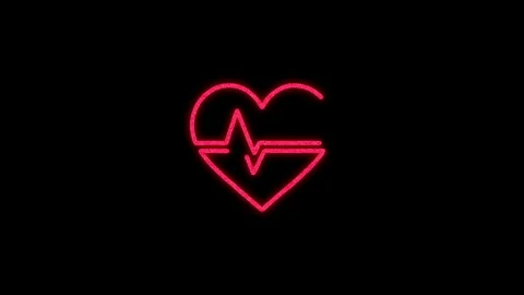 Seamless HD loop of multicolor neon heartbeat icon for health, fitness and love 库存影片 317517187