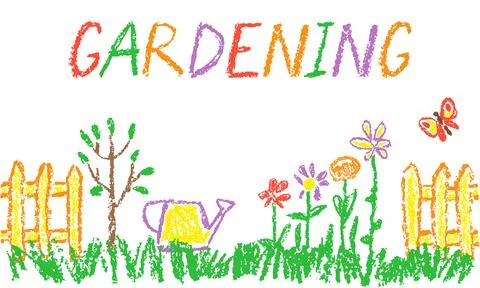 Seamless header border background gardening tools in garden or farm set Stock Illustration