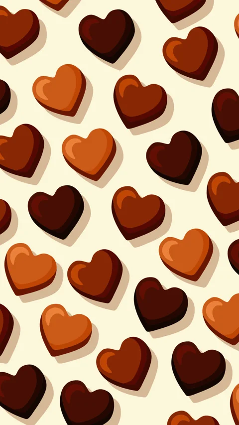 Seamless Heart Chocolate Candy Pattern Background Animation 動画素材 336613440