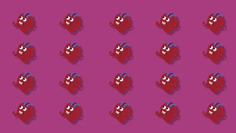 Seamless heart icon background  4k video. Stock Footage 145641785