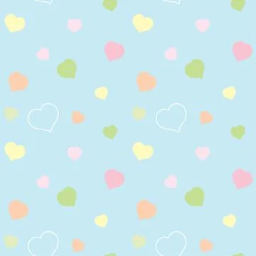 Seamless heart pattern background, Vector hearts icon, Hand drawn, Seamless b Stock Illustration