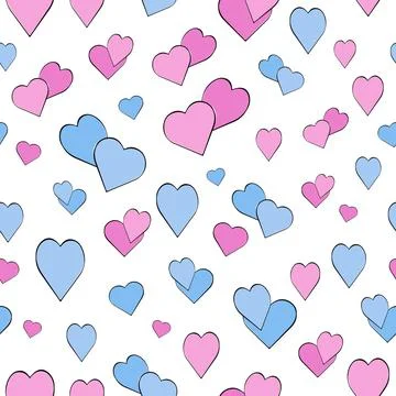 Seamless heart pattern. Graphic design for children. Stock Illustration