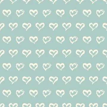 Seamless heart pattern. Hand painted ink brush Illustrazione stock