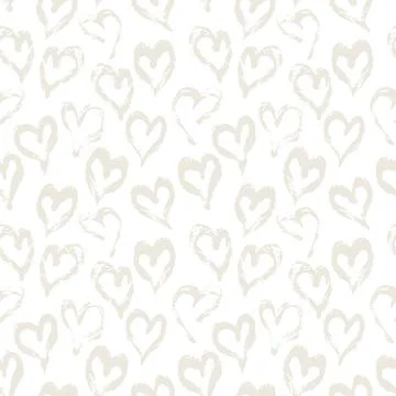 Seamless heart pattern. Hand painted ink brush 스톡 일러스트