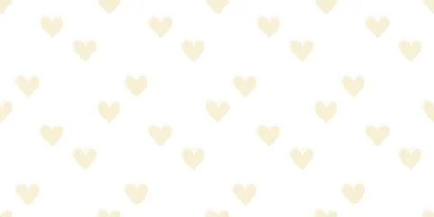 Seamless heart pattern hand painted with ink brush Stock Illustration