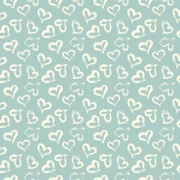 Seamless heart pattern. Hand painted ink brush 스톡 일러스트