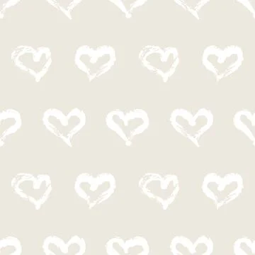 Seamless heart pattern. Hand painted ink brush Illustrazione stock