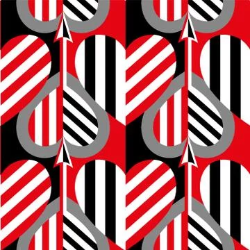 Seamless Heart Pattern. Ideal for Valentine s Day Card or Wrapping Paper. Stock Illustration