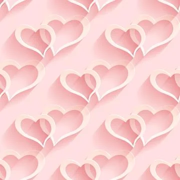 Seamless Heart Pattern. Soft Background. Regular Pink Texture Stock Illustration