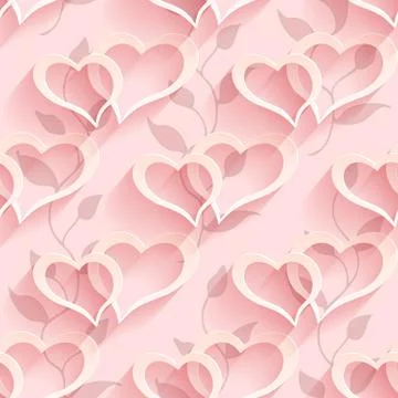 Seamless Heart Pattern. Soft Background. Regular Pink Texture Stock Illustration