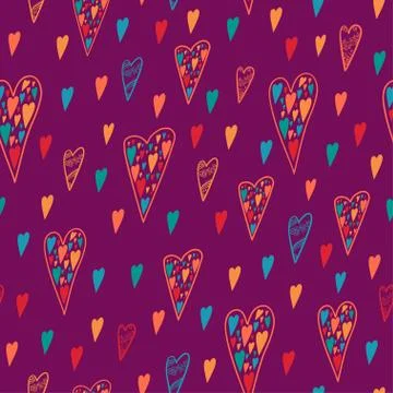 Seamless heart pattern for Valentine day. Illustrazione stock