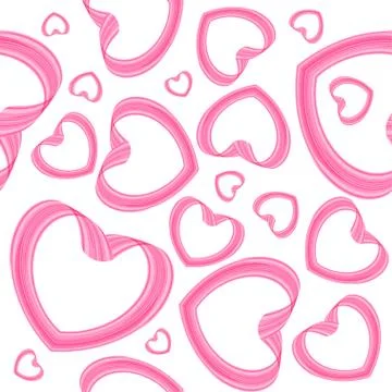 Seamless heart pattern on white background Stock Illustration