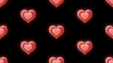 Seamless heart shapes pattern 3d rendering illustration background Stock Illustration