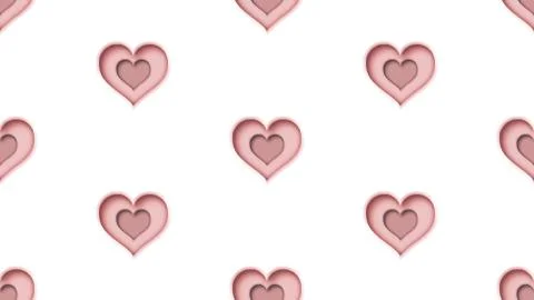 Seamless heart shapes pattern 3d rendering illustration background Stock Illustration