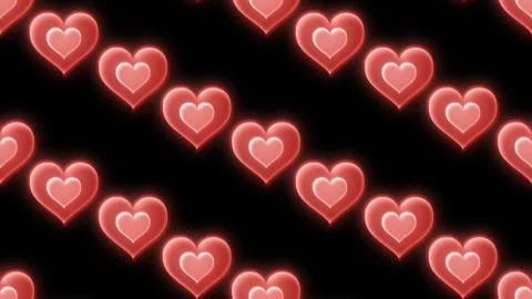 Seamless heart shapes pattern 3d rendering illustration background Stock Illustration