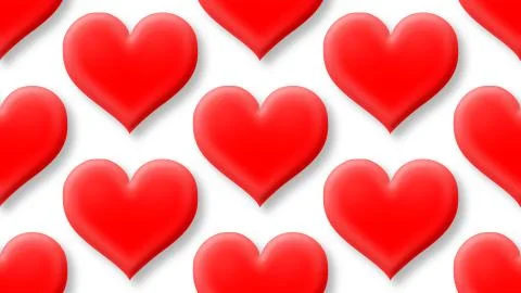 Seamless heart shapes pattern illustration 3d render Stock Illustration