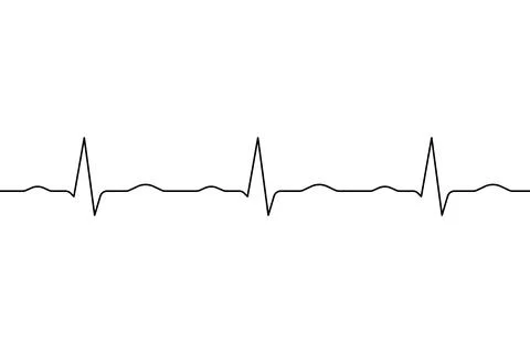Seamless Heartbeat ECG Line Graph Vector Stock Illustration