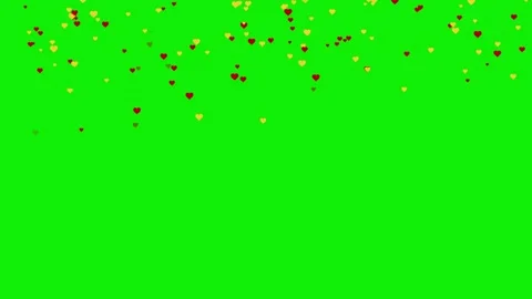 Seamless hearts animation on chroma key green screen background featuring Stock Footage 337047418