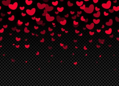 Seamless hearts border on dark background vector illustration tempate, happy Stock Illustration
