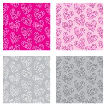 Seamless hearts pattern Stock Illustration