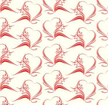 Seamless with hearts pattern. Ilustración de archivo