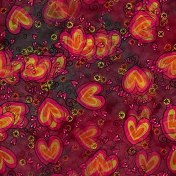 Seamless Hearts Pattern Stock-Illustration
