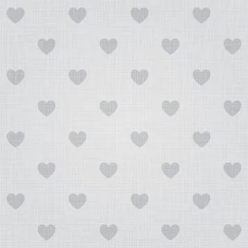 Seamless hearts pattern on linen texture Stock Illustration