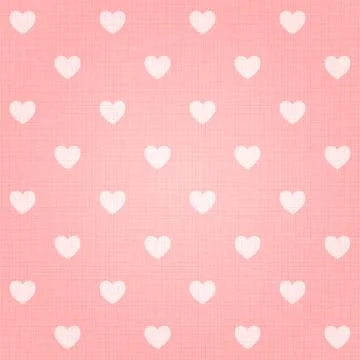 Seamless hearts pattern on linen texture Stock Illustration