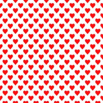 Seamless hearts pattern. Repeating hearts symmetric ornament. Tiled back Stock Illustration