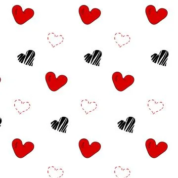 Seamless Hearts Pattern Romantic Love Background Stock Illustration